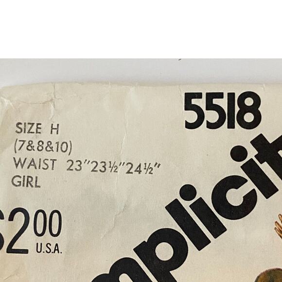 Simplicity 5518 Short Pattern Girls 7-10 One Yard Vintage Pocket Sporty Athletic - Picture 5 of 6